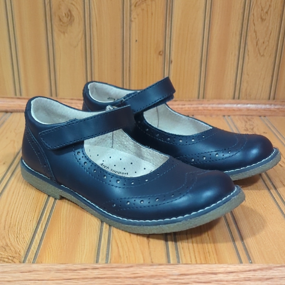 Footmates Girls Lydia Navy Mary Jane Shoes - Size 1.5